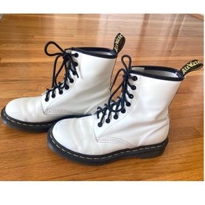 Dr. Martens White Lace-Up Boots • 7